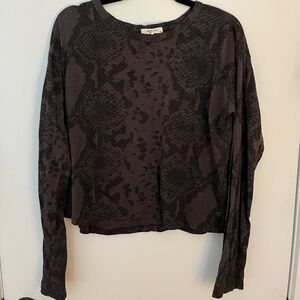 Rag and Bone - CROPPED SNAKE PRINT LONG SLEEVE